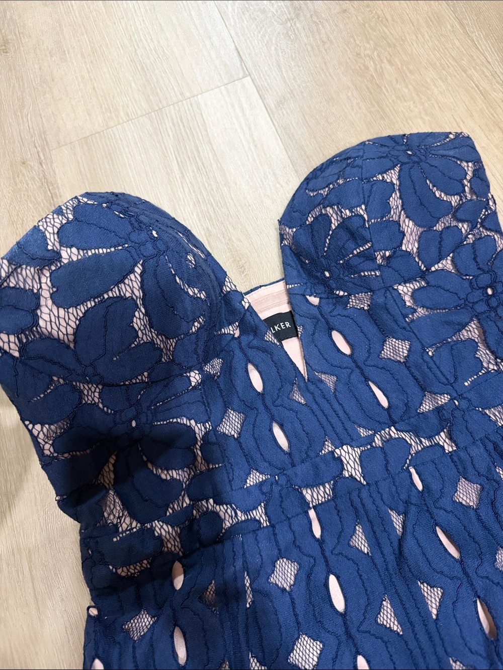 Stylestalker Navy Blue Lace Midi Dress - Picture 3 of 6